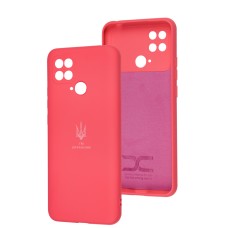 Чохол для Xiaomi Poco С40 Silicone Full Тризуб малиновий
