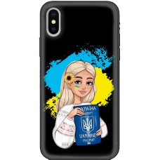 Чохол для iPhone X / Xs MixCase патріотичні паспорт українки