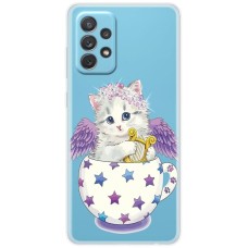 Чохол для Samsung Galaxy A13 (A135) MixCase стрази кошеня в чашці