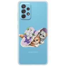 Чохол для Samsung Galaxy A13 (A135) MixCase стрази кошенята з капелюхом