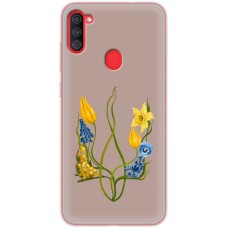 Чохол для Samsung Galaxy A11 (A115) / M11 (M115) Патріотичні квіти у формі ге