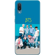 Чохол для Samsung Galaxy A02 (A022) MixCase BTS на блакитному