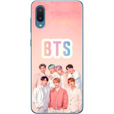 Чохол для Samsung Galaxy A02 (A022) MixCase BTS на рожевому
