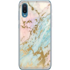 Чохол для Samsung Galaxy A02 (A022) MixCase мармур рожево-бірюзовий