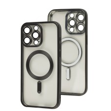 Чохол для iPhone 15 Pro Max Titanium Fibra Chrome MagSafe black
