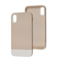 Чохол для iPhone Xr Bichromatic grey-beige / white