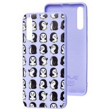 Чохол для Samsung Galaxy A50 / A50s / A30s Wave Fancy penguins / light purple