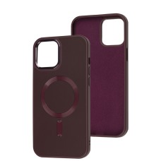 Чохол для iPhone 12 Pro Max Bonbon Leather Metal MagSafe plum