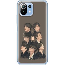 Чохол для Xiaomi Mi 11 Lite MixCase BTS на коричневому