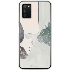 Чохол для Samsung Galaxy A03s (A037) MixCase тварини кіт і дівчина