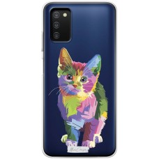 Чохол для Samsung Galaxy A03s (A037) MixCase тварини кольорове кошеня