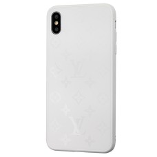 Чохол для iPhone Xs Max glass LV білий