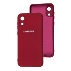 Чохол для Samsung Galaxy A03 Core (A032) Silicone Full camera marsala