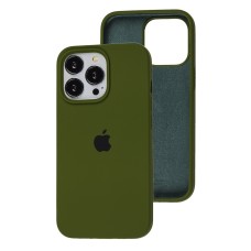 Чохол для iPhone 13 Pro Square Full silicone зелений / dark olive