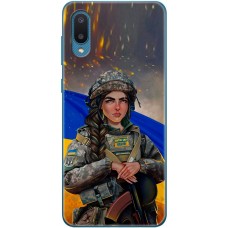 Чохол для Samsung Galaxy A02 (A022) MixCase патріотичні дівчина воїн