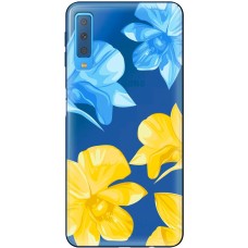 Чохол для Samsung Galaxy A7 2018 (A750) MixCase патріотичні синьо-жовті квіти