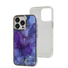 Чохол для iPhone 13 Pro Мармур purple