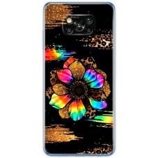 Чохол для Xiaomi Poco X3 / X3 Pro MixCase Леопард райдужна квітка