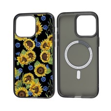 Чохол для iPhone 13 Pro Max MixCase MagSafe квіти соняшники