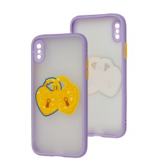 Чохол для iPhone X / Xs LikGus Totu camera protect бузковий замочки