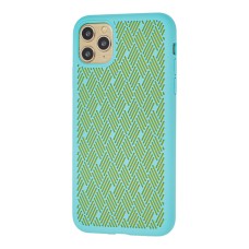 Чохол для iPhone 11 Pro Silicone Weaving бірюзовий