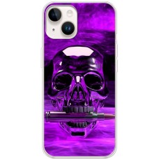 Чохол для iPhone 15 MixCase патріотичні фіолетовий череп з кулею