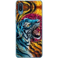 Чохол для Samsung Galaxy A02 (A022) MixCase звірі білий тигр у квітах