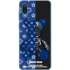 Чохол для Samsung Galaxy A02 (A022) MixCase робот лого на синьому