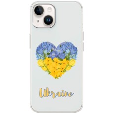 Чохол для iPhone 15 MixCase патріотичні серце з квітами