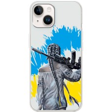 Чохол для iPhone 15 MixCase патріотичні дівчина з автоматом