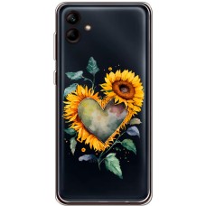 Чохол для Samsung Galaxy A04 (A045) MixCase осінь соняшник з серцем