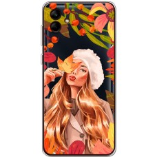 Чохол для Samsung Galaxy A04 (A045) MixCase осінь дівчина у біреті