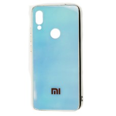 Чохол для Xiaomi Redmi 7 Rainbow glass з лого блакитним
