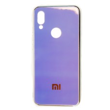 Чохол для Xiaomi Redmi 7 Rainbow glass з лого фіолетовий
