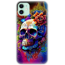 Чохол для iPhone 11 MixCase асорті череп у квітах