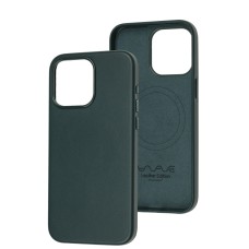 Чохол для iPhone 15 Pro Max WAVE Premium leather MagSafe forest green