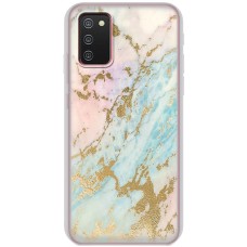 Чохол для Samsung Galaxy A02s (A025) MixCase мармур рожево-бірюзовий