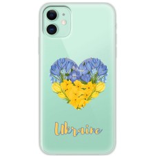 Чохол для iPhone 11 MixCase патріотичні серце з квітами