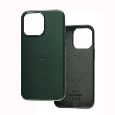 Чохол для iPhone 15 Pro Leather with MagSafe green