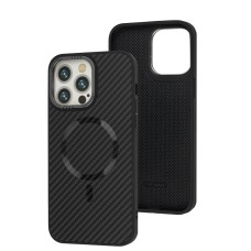 Чохол для iPhone 14 Pro Max Berlia Armor Carbon MagSafe black