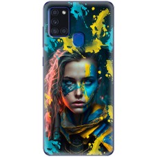 Чохол для Samsung Galaxy A21s (A217) MixCase патріотичні воєвнича Українка