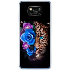 Чохол для Xiaomi Poco X3 / X3 Pro MixCase Леопард у квітах