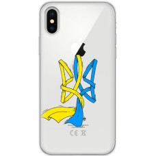 Чохол для iPhone Xs Max MixCase патріотичні синє-жовтий Тризуб