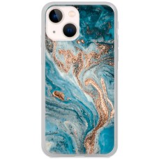 Чохол для iPhone 14 MixCase бірюзовий мармур з позолотою