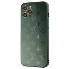 Чохол для iPhone 12 Pro Max glass LV зелений