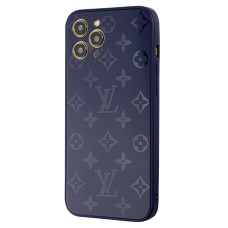 Чохол для iPhone 12 Pro Max glass LV синій