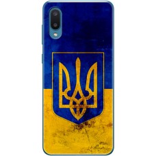 Чохол для Samsung Galaxy A02 (A022) MixCase патріотичні Герб на тлі Прапора