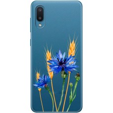 Чохол для Samsung Galaxy A02 (A022) Mixcase квіти волошки в колосках