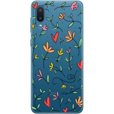 Чохол для Samsung Galaxy A02 (A022) Mixcase квіти квіточки - листочки