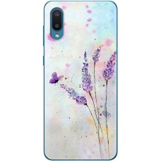 Чохол для Samsung Galaxy A02 (A022) Mixcase квіти акварельна лаванда з метеликом